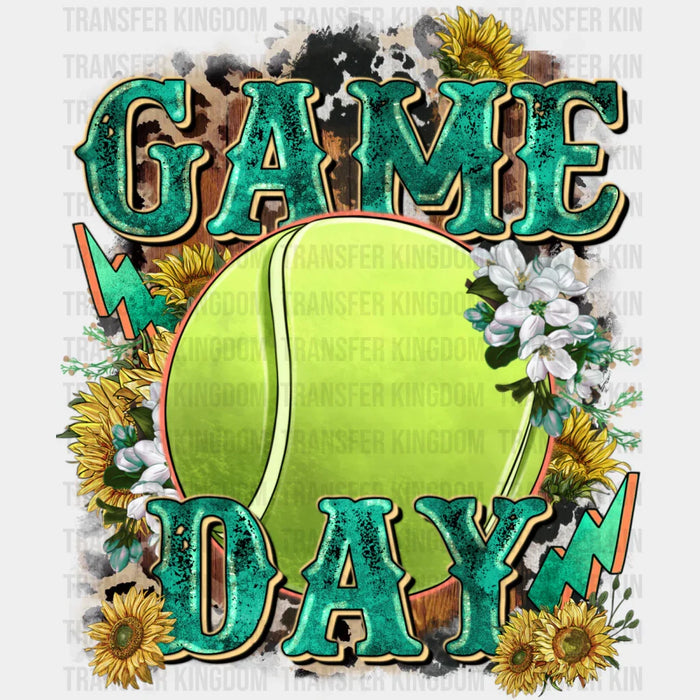 Game Day Sunflowers Green Design - Tennis DTF Heat Transfer