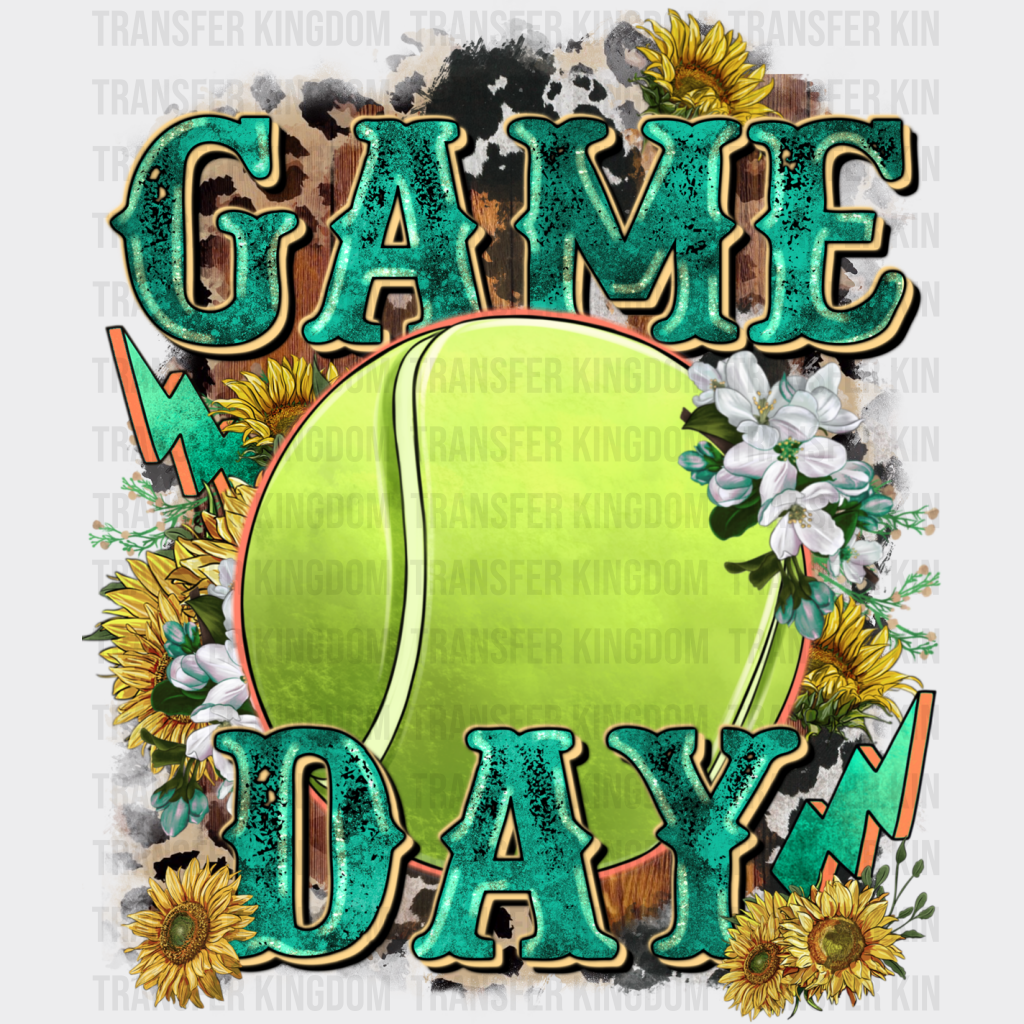 Game Day Sunflowers - Tennis Dtf Heat Transfer