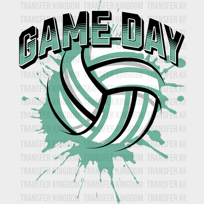 Game Day, Teal Color - Volleyball DTF Transfers