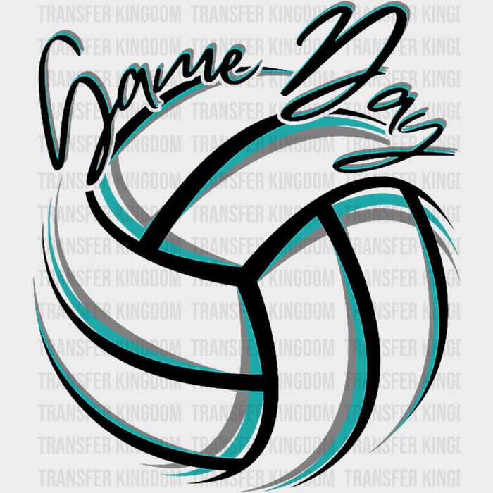Game Day Teal & Grey - Volleyball DTF Transfers