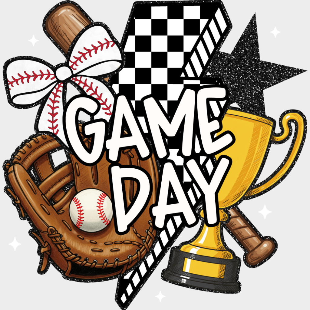 Game Day Trophy - Baseball DTF Transfer Adult Unisex - S & M (10’’) / Light Color Design (See Imaging)
