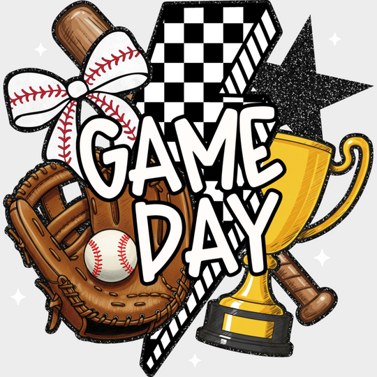 Game Day Trophy - Baseball DTF Transfer Adult Unisex - S & M (10’’) / Light Color Design (See Imaging)