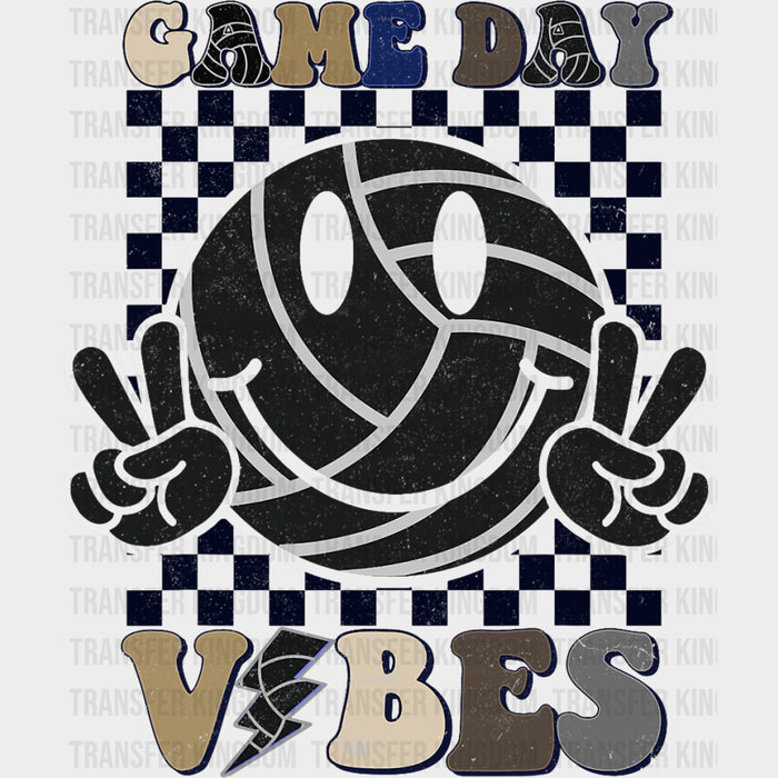 Game Day Vibes, Smiley - Volleyball DTF Transfers