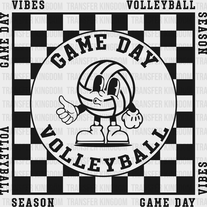 Game Day Volleyball, Retro Design - Volleyball DTF Transfers
