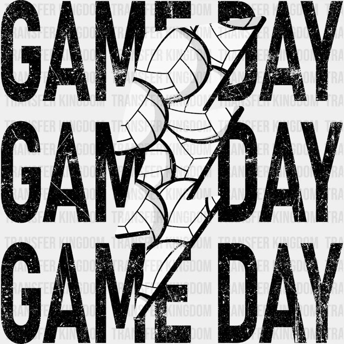 Game Day Volleyball Stacked Distressed Design - DTF heat transfer