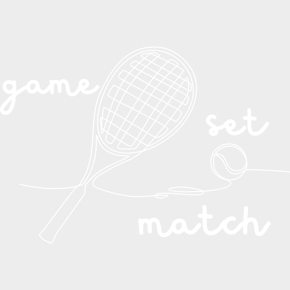 Game Set Match - Tennis DTF Transfers Adult Unisex - S & M (10’’) / Light Color Design (See Imaging)