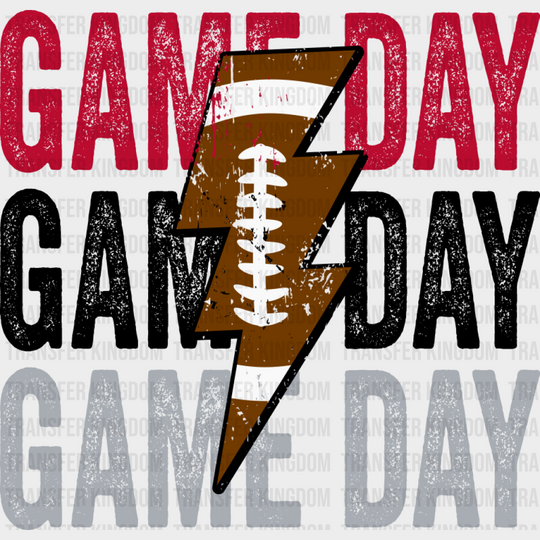 Gameday Football Lightning Bolt - Game Day DTF Transfer Adult Unisex - S & M (10’’) / Dark Color Design (See Imaging)