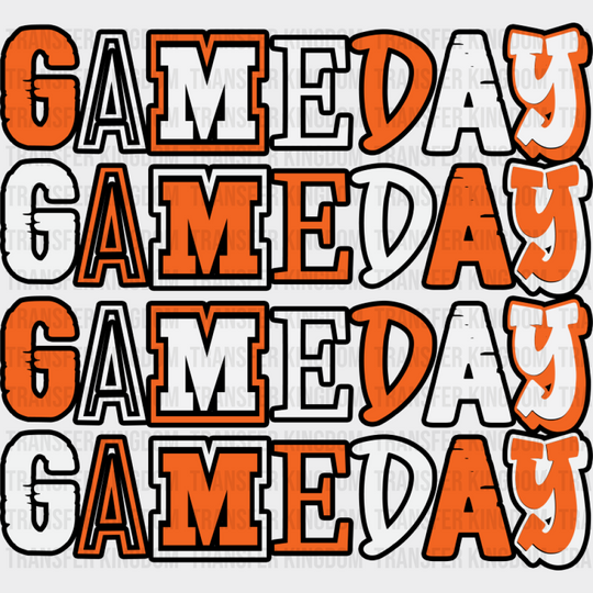 Gameday Orange Design - Game Day DTF Transfer Adult Unisex - S & M (10’’) / Dark Color Design (See Imaging)