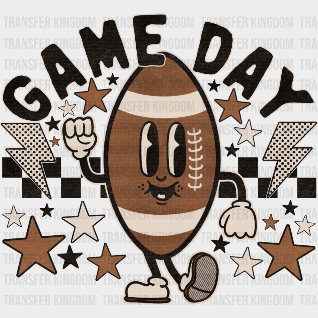 Gameday Smiley Football Design - Dtf Heat Transfer