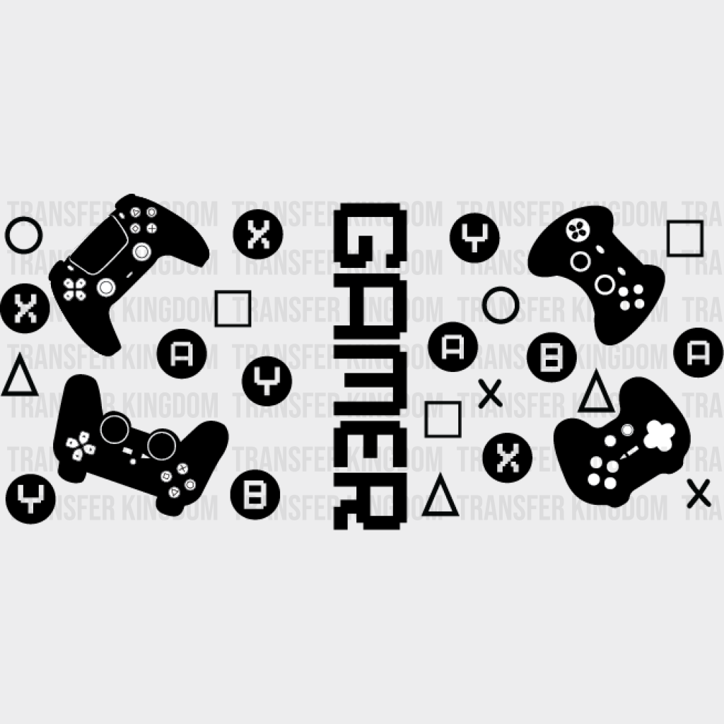 Gamer Controller Design - Video Games Cup Wrap Uv Sticker Permanent Dtf Decal