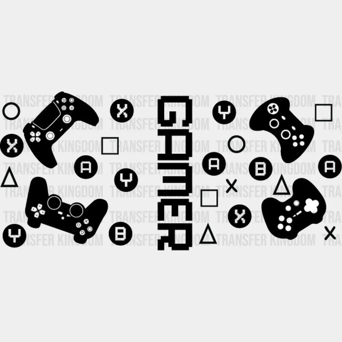 Gamer Controller Design - Video Games Cup Wrap UV Sticker Permanent UV DTF Decal