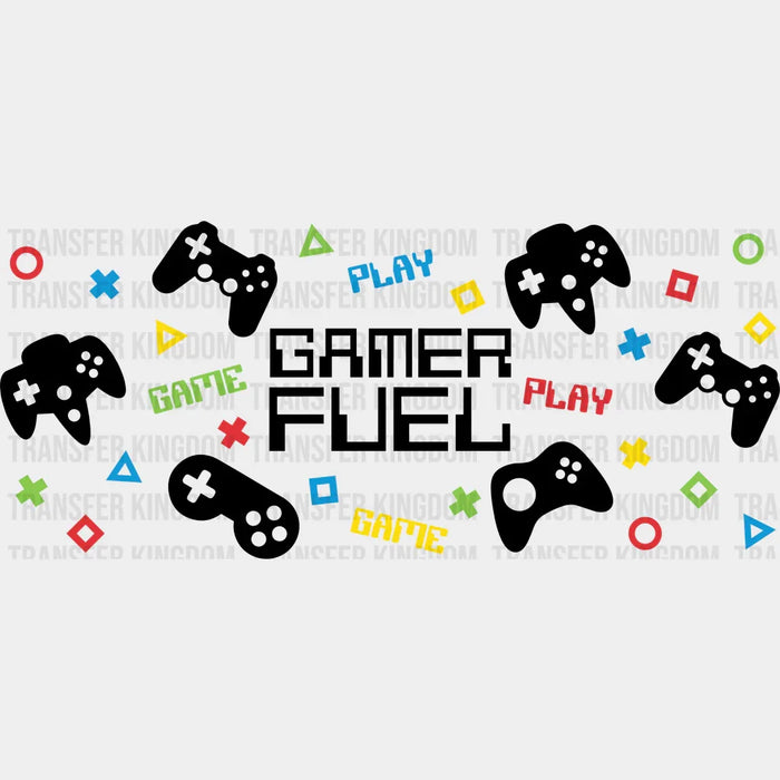 Gamer Fuel Controller Design - Video Games Cup Wrap UV Sticker Permanent UV DTF Decal