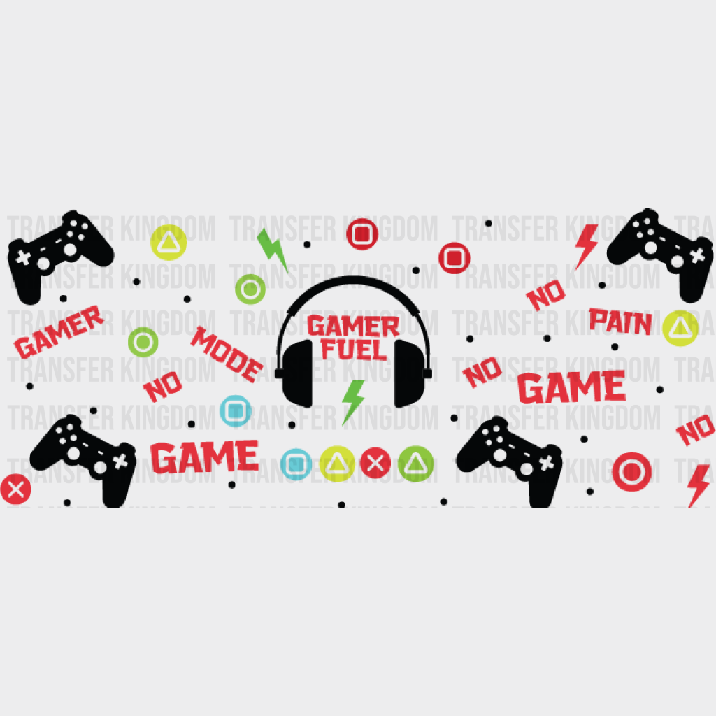 Gamer Fuel Headphone Design - Video Games Cup Wrap Uv Sticker Permanent Dtf Decal