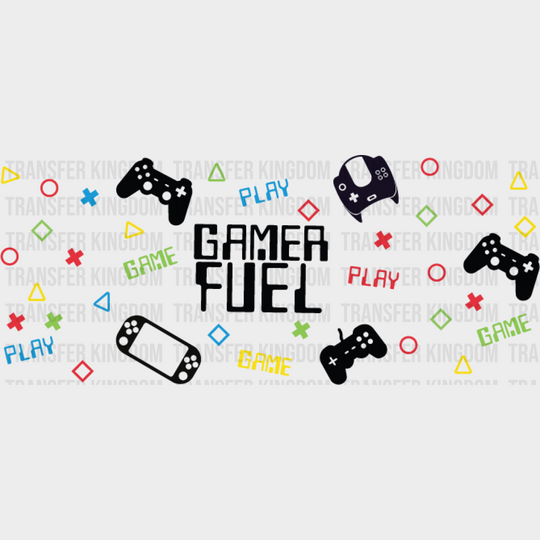 Gamer Fuel - Video Games Cup Wrap Uv Sticker Permanent Dtf Decal