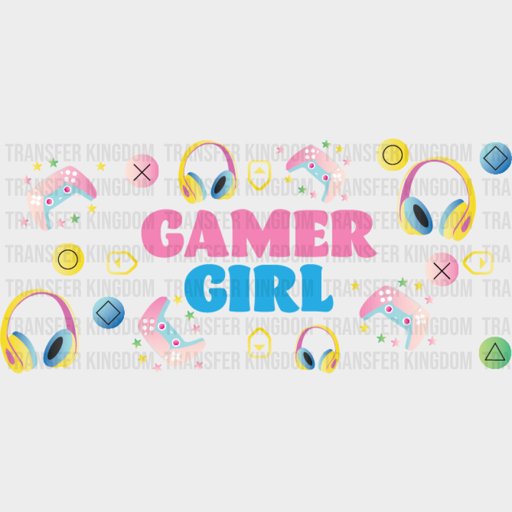 Gamer Girl Colorful Design - Video Games Cup Wrap Uv Sticker Permanent Dtf Decal