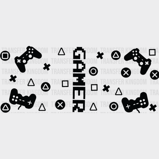 Gamer Pixel Font - Video Games Cup Wrap Uv Sticker Permanent Dtf Decal