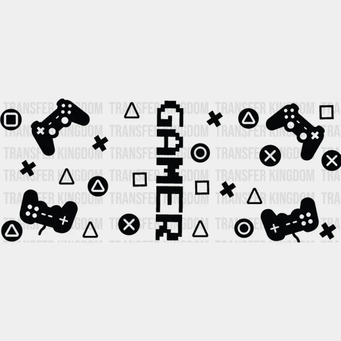 Gamer Pixel Font - Video Games Cup Wrap UV Sticker Permanent UV DTF Decal