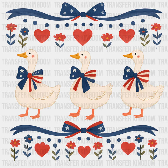 Geese Flowers - 4th Of July DTF Transfer