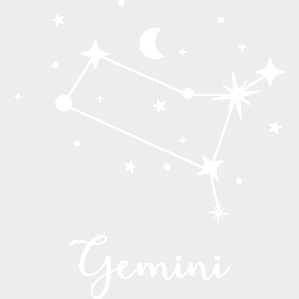 Gemini Constellations - Zodiacs & Horoscopes DTF Transfers - Adult Unisex - S & M (10’’) / Light Color Design (See
