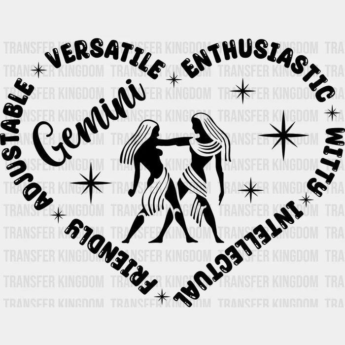 Gemini Heart Design - Zodiac & Horoscopes DTF heat transfer