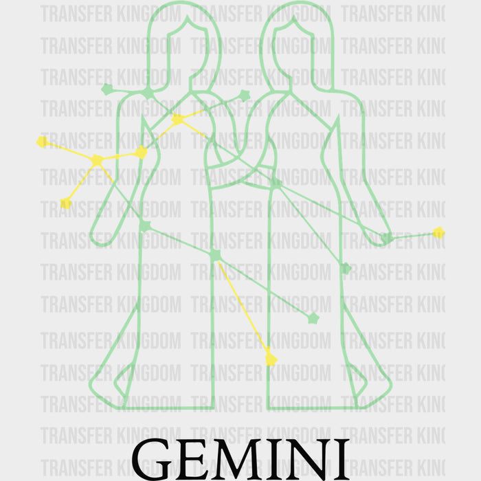 Gemini Teal Constellation - Zodiacs & Horoscopes DTF Transfers