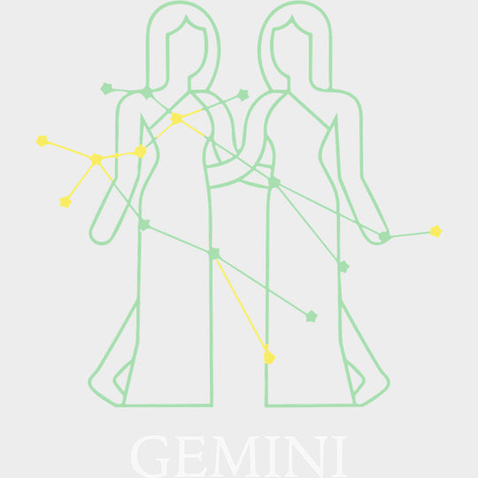 Gemini Teal Constellation - Zodiacs & Horoscopes DTF Transfers - Adult Unisex - S & M (10’’) / Light Color Design (See