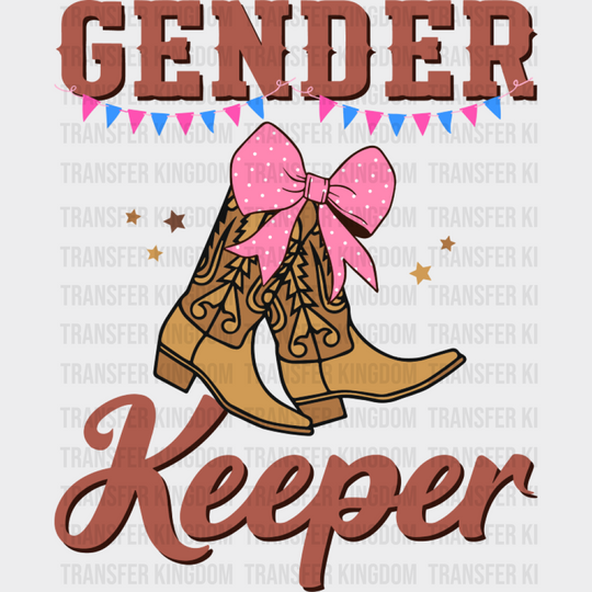 Gender Keeper Boots - Gender Reveal DTF Transfer