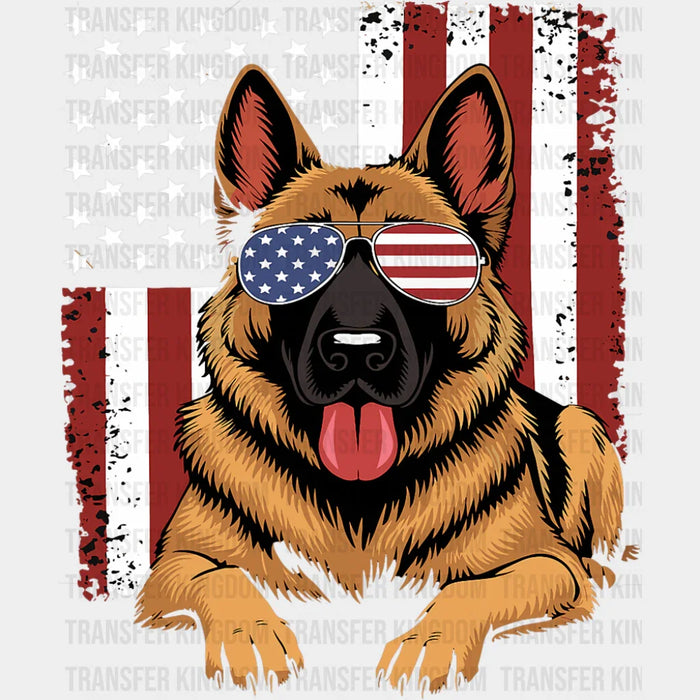 German Shepherd US Flag - Dogs DTF Transfer