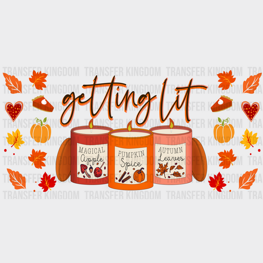 Getting Lit Candles - Fall Cup Wrap Uv Sticker Permanent Dtf Decal