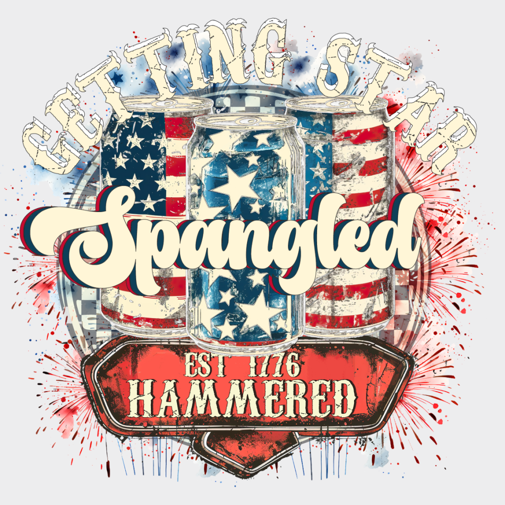 Getting Star Spangled - 4Th Of July Dtf Transfer Unisex S & M (10’’) / Light Color Design See