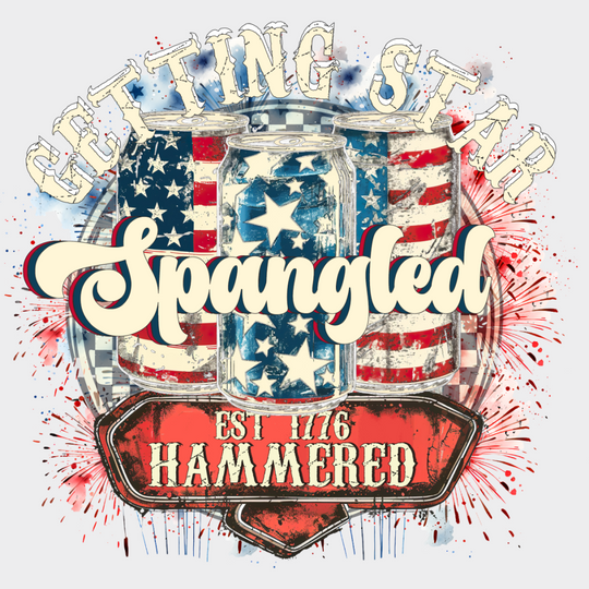 Getting Star Spangled - 4Th Of July Dtf Transfer Unisex S & M (10’’) / Light Color Design See