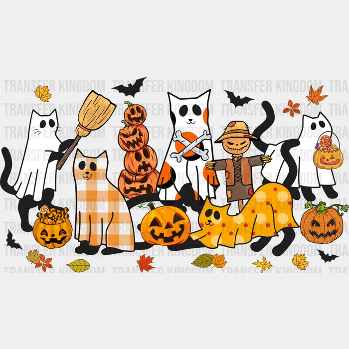 Ghost Cats With Pumpkins - Halloween DTF Transfer