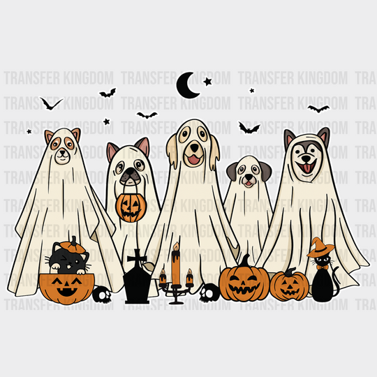 Ghost Dogs - Halloween Dtf Heat Transfer Unisex S & M (10’) / Light Color Design See Imaging