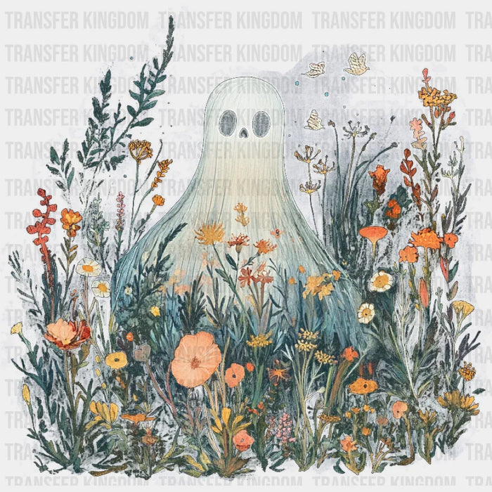 Ghost In Flowers 2 - Halloween DTF Transfer