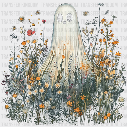 Ghost In Flowers 3 Halloween DTF Transfer