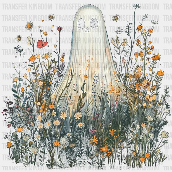 Ghost In Flowers 3 - Halloween DTF Transfer