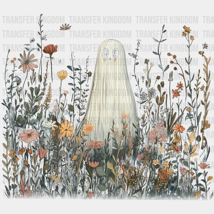 Ghost In Flowers 4 - Halloween DTF Transfer