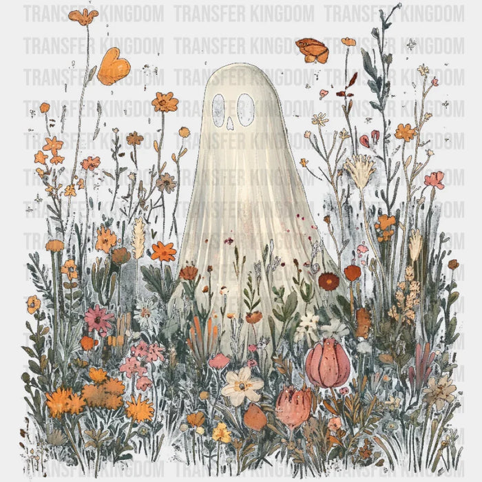 Ghost In Flowers - Halloween DTF Transfer