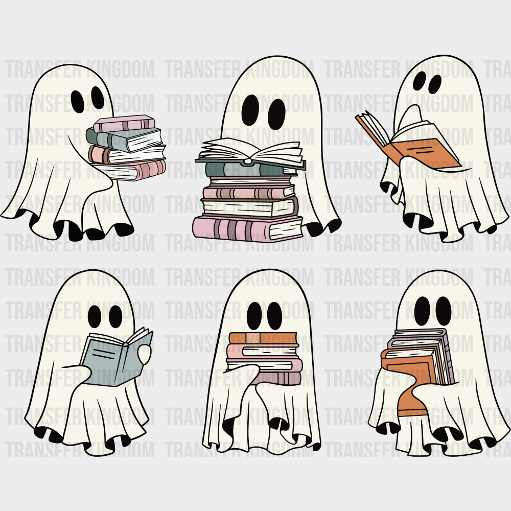 Ghost Reading Books Halloween DTF Transfer