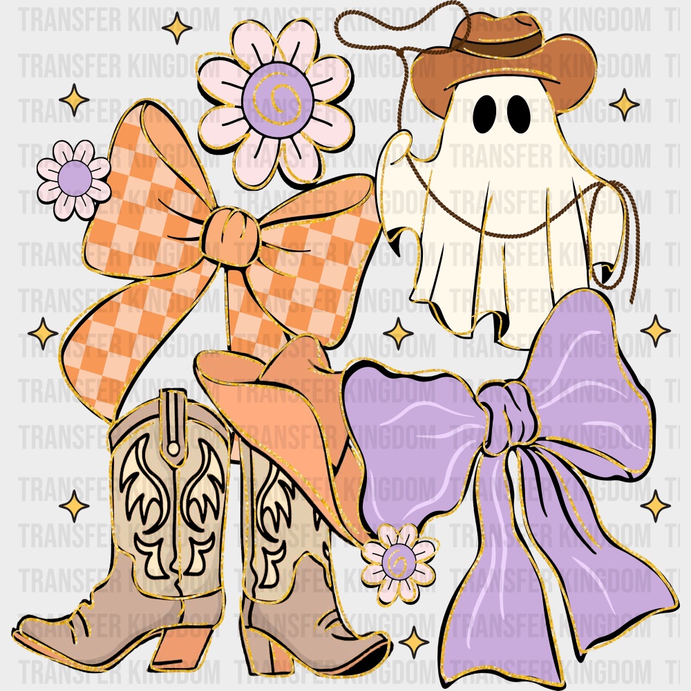 Ghost Ribbons Cowboy Boots - Halloween DTF Transfer