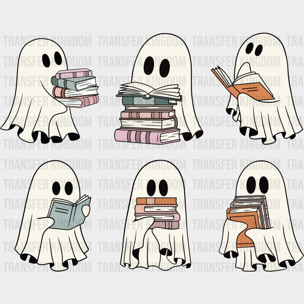 Ghost With Books - Halloween Dtf Transfer