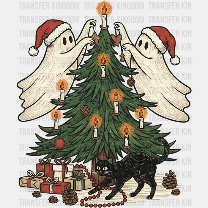 Ghosts And Black Cat - Christmas DTF Transfer