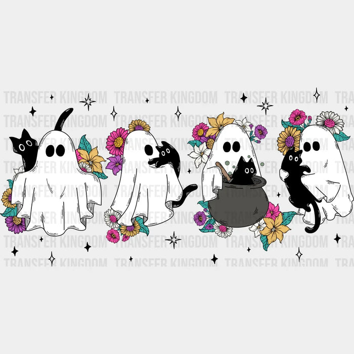 Ghosts, Flowers And Cats - Halloween DTF Transfer