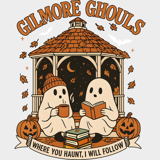 Gilmore Ghouls Where You Haunt I Will Follow Halloween DTF Transfer Adult Unisex S & M (10’’) / Light Color Design (See