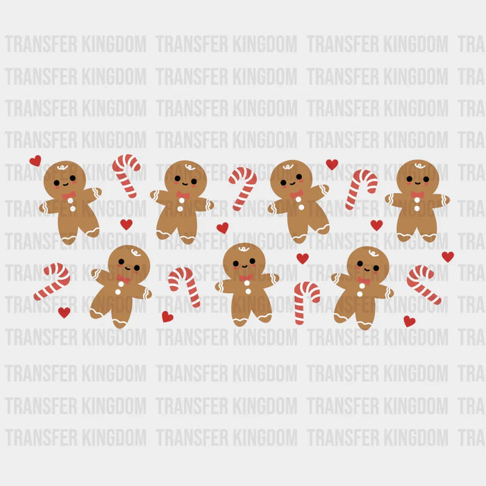 Gingerbread Men And Peppermints Christmas UV DTF Transfer Cup Wrap UV DTF Sticker