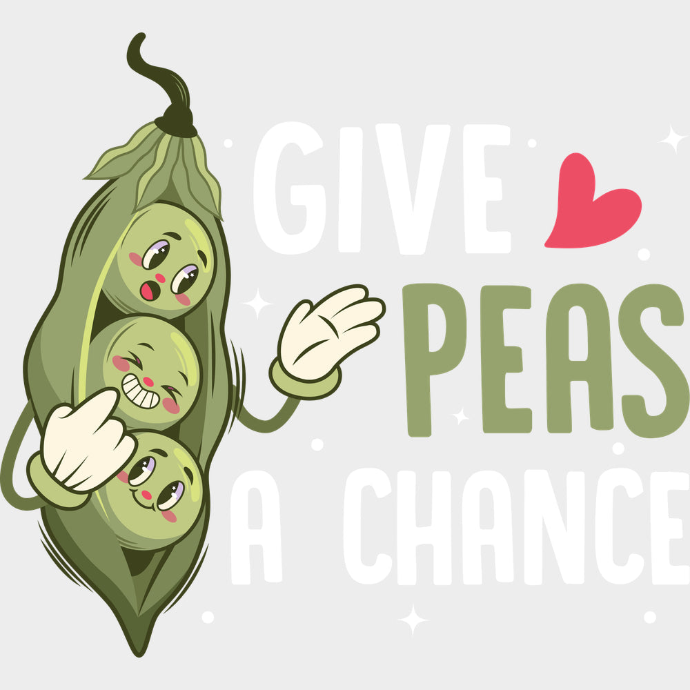 Give Peas A Chance - Vegan DTF Transfers - Adult Unisex - S & M (10’’) / Light Color Design (See Imaging)