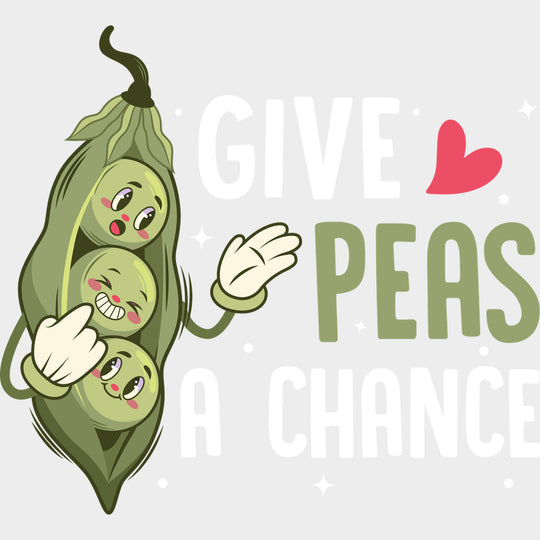 Give Peas A Chance - Vegan DTF Transfers - Adult Unisex - S & M (10’’) / Light Color Design (See Imaging)