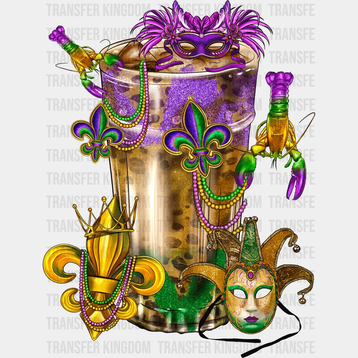 Glass Mardi Gras Design- Mardi Gras DTF heat transfer
