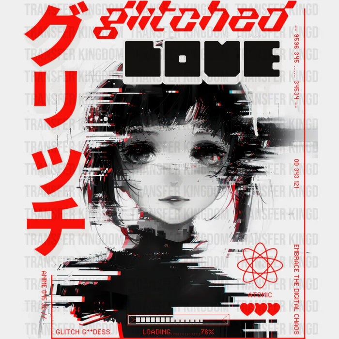 Glitched Love - Anime DTF heat transfer