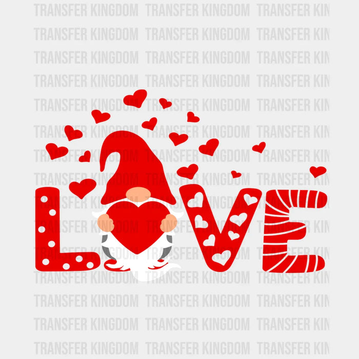 Gnome Love Valentine's Day Design - DTF heat transfer